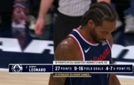 机器人！伦纳德半节独得16分 完成连续21场得分20+
